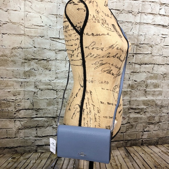 COACH • FOLDOVER CLUTCH /CROSSBODY PEBBLE LEATHER - Picture 8 of 8